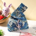 thumbnail image 3 of Jiibva Japanese Style Wave Wrist Bag Sleeve Knot Pouch Cute Knit Purse Crochet Wristlet Handbag Portable Canvas Tote Multifunctional Wrist Bag for Female, Women, 3 of 7