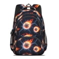 thumbnail image 2 of Baseballs Flames Pattern Backpack for School, Cute School Bag with Adjustable Shoulder Straps and Padded Back, 16.9"x12.6"x5.9", 2 of 5