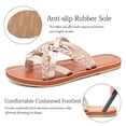 thumbnail image 3 of Ataiwee Women's Flat Slide Sandals - Casual Comfort Braided Multiple Cross Pinstripe Flat Summer Sandals., 3 of 6