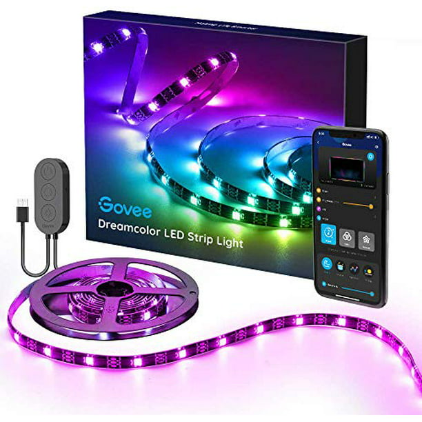 Dreamcolor Led Strip Lights With App, Govee 6.56Ft/2M Usb Rgbic Light Strip Built-In Digital Ic, 5050 Rgb Strip Lights Color Changing With Music Waterproof Led Strip Kit, Led Backlight Strip -