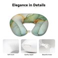 thumbnail image 4 of U-Shaped Pillow 11.8×9.8in With Pillow Core Comfortable Soft Invisible Zipper For Daily Travel Driving Office Light Green And White Gold Marble, 4 of 8