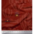 thumbnail image 1 of Soimoi Red Rayon Crepe Fabric Architectural Structure & Hot Air Balloon Holiday Print Fabric by the Yard 46 Inch Wide, 1 of 3