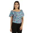 thumbnail image 2 of Moomaya Hauts Imprimés pour Femmes Manches Courtes Évasées Blouse, 2 of 7
