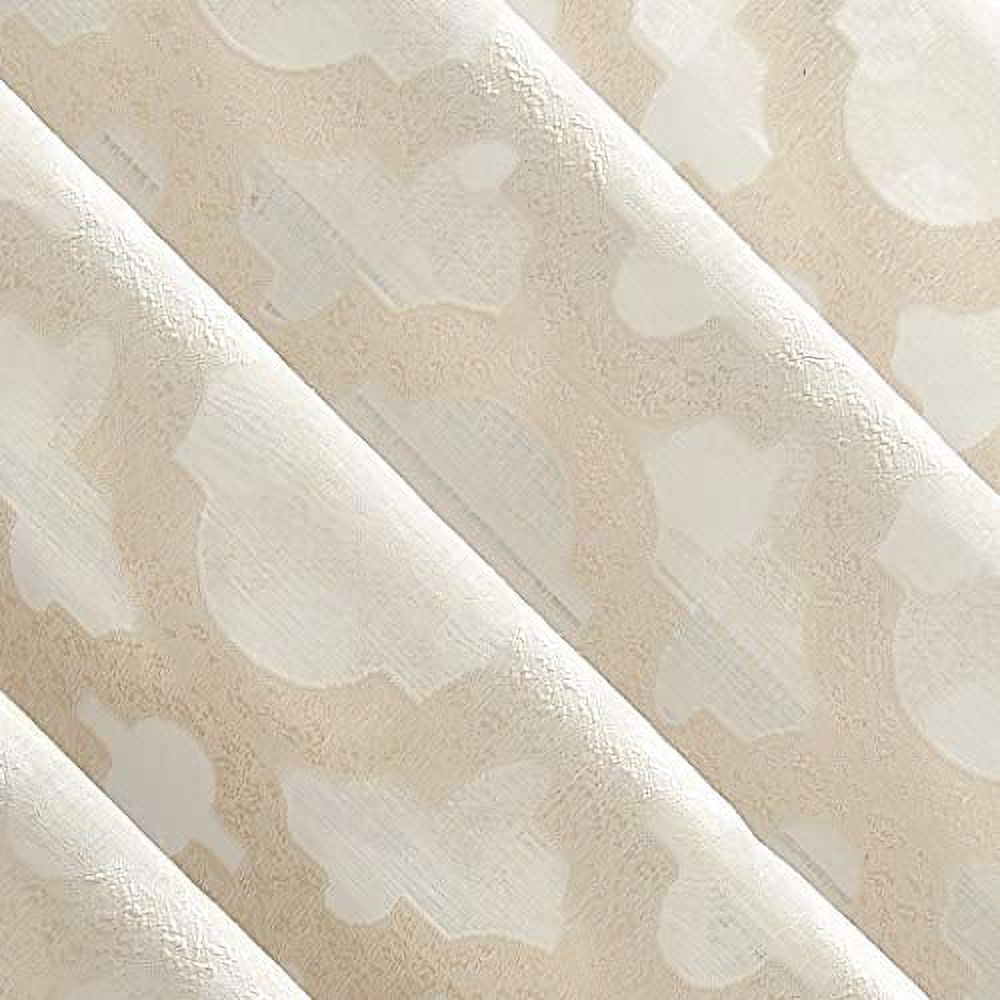 No. 918 Yvette Trellis Jacquard Sheer Rod Pocket Curtain Panel, 52" x 84"