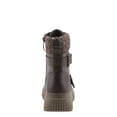thumbnail image 6 of PATRIZIA MAHANDA Women’s Ankle Boot – Faux Leather Lug Sole Bootie with Knit Sweater Collar & Buckle Detail, 6 of 9