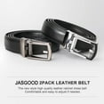 thumbnail image 7 of JASGOOD Men's Ratchet Belts Leather Click Belt for Men 2 Pack, 7 of 7