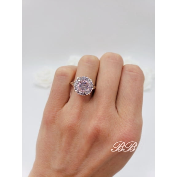 Cubic Zirconia, Solitaire Ring, 5A Quality, Sterling Silver, Made to Order, Jewelry Gift