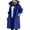 Blue, variant on Baberdicy Women's Mid-Length Trench Coat, Elegant Waist Tie Casual Windbreaker Jacket , Belted Trench Coat, Mid-Length Windbreaker, Casual Fall Jacket Blue L