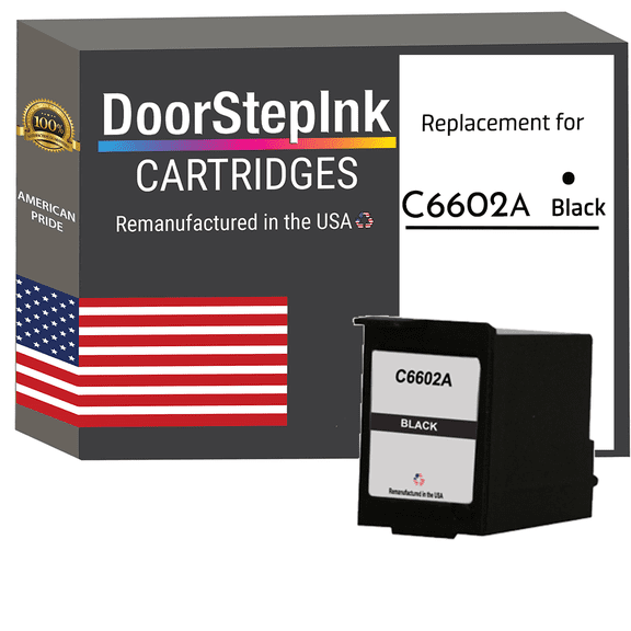 Remanufactured DoorStepInk High Yield Cartridge for HP C6602A Black