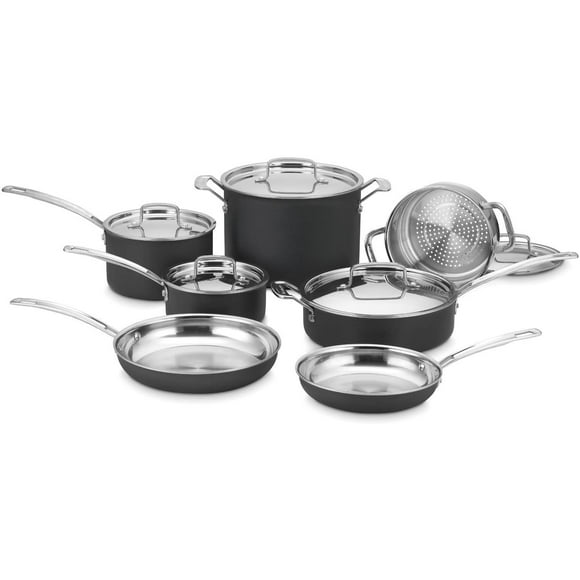 Cuisinart Set de Batterie de Cuisine 12 Pièces Illimité MCU-12N Anodisé à l'Extérieur, à l'Intérieur S/S