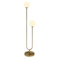 thumbnail image 2 of HomeRoots 523432 69 in. Brass Two Light Novelty Floor Lamp with White Frosted Glass Globe Shade, 2 of 3