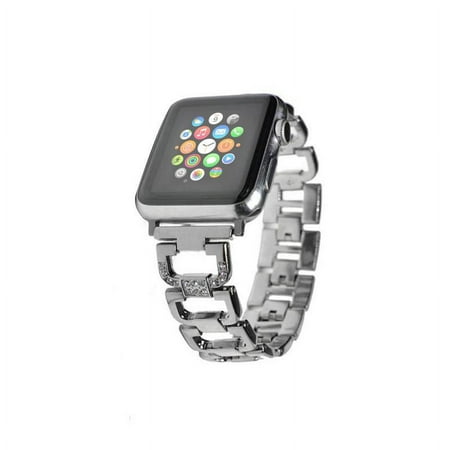 Crystal Stainless Steel Replacement Band for Apple Watch Series 1, 2, & 3-Gunmetal(42MM)