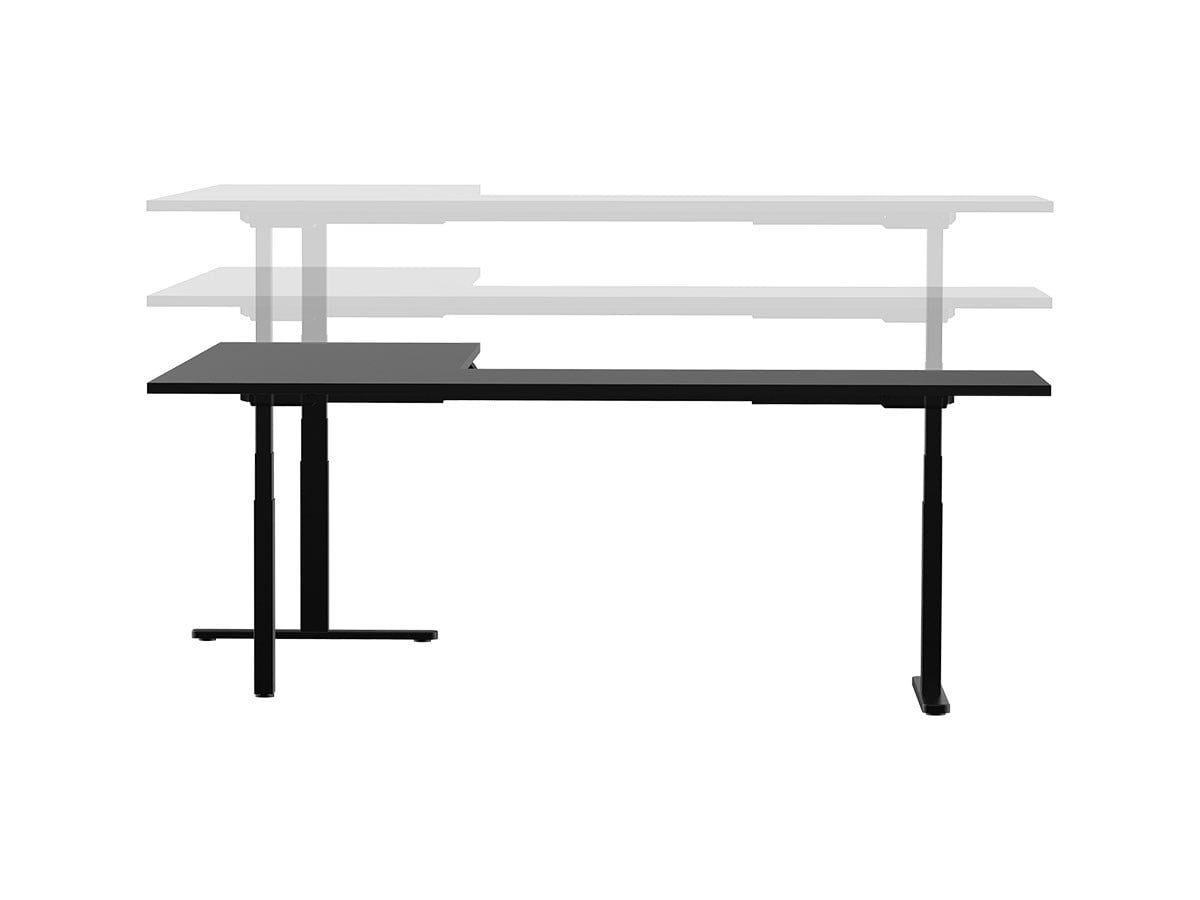 Monoprice Triple Motor Height Adjustable Sit-Stand Corner Desk Frame - Black, 3 Leg Corner, L Shaped Table Base, Programmable Memory Settings
