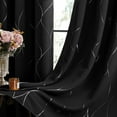 thumbnail image 6 of Deconovo Black Grommet Blackout Curtains, 42x84 inch, Set of 2，Silver Wave Foil Print for Bedroom, 6 of 7