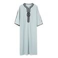 thumbnail image 1 of Birdeem Jackets for Men Mens Muslim Robe Arab Middle Robe Long Style Long Sleeve Embroidered Standing Neck Pocket Long Shirt Fashion Casual Robe, 1 of 1