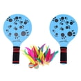 thumbnail image 2 of Beach Paddle Set Camping Gear Wooden Racket Beachball Badminton Racquet Cricket Ball Shuttlecock Yard Lawn Game Outdoor Racquet Game for Adults Kids Random Pattern, 2 of 8