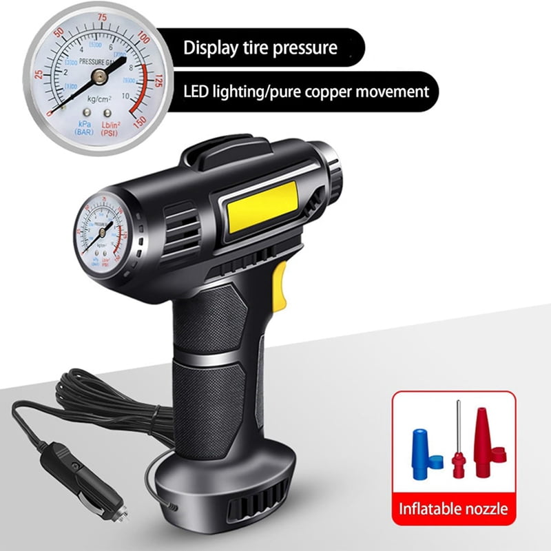 Tire Inflator Air Compressor Portable Car Tire Pump with Pressure Gauge 150PSI Portable Air Pump for Car Bike Sport