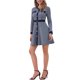 thumbnail image 4 of Vestido A-Line Elegante de Cuello Redondo con Botones de Houndstooth para Mujeres INSPIRE CHIC Talla S 2, 4 of 6