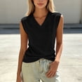 thumbnail image 7 of ClodeEU Women's V Neck Sleeveless Tank Top ,Solid Color Casual Summer Tops Black,Women's Plus L, 7 of 7