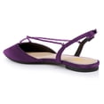 thumbnail image 3 of FSJ Women Closed Pointed Toe Rhinestone Strappy Slingback Flats Adjustable Buckle Sandals Comfortable Dress Shoes Size 8 Purple, 3 of 5
