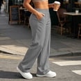 thumbnail image 7 of Lightweight Wide Leg Pants Women Front Seam Elastic Waist Sweatpants Women Casual Lounge Travel Pants with Pockets Solid Color Loose Pants, 7 of 7