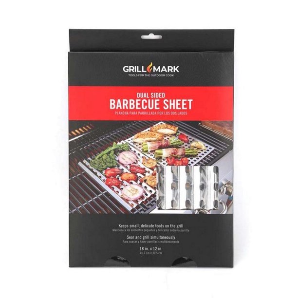 Bandeja para barbacoa Grill Mark, acero inoxidable de doble cara, 46 x 31 cm