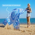 thumbnail image 5 of Boho Beach Blanket Sandproof Waterproof Extra Large Blanket for 1-6 Adults Size 79"x79" with Ground Mails, Pouch Bag, Anti Sand, Outdoor Blue Blanket, 5 of 6