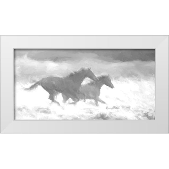 Murdock, Ramona 32x18 White Modern Wood Framed Museum Art Print Titled - Running Wild BW