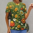 thumbnail image 6 of Nostalgic Vintage Floral Women's Short Sleeve Tops Casual Blouses T Shirt, 6 of 6