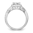 thumbnail image 2 of 14K White Gold Ring Band Engagement Semi Mount center Stone Mounting Square Diamond, Lab Grown Round, Size 9, 2 of 9