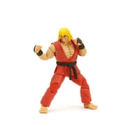 Jada Toys Street Fighter II Ken Action Figure Wave 2 - 6 Tall, Interchangeable Heads, Hands, Fireball Accessory