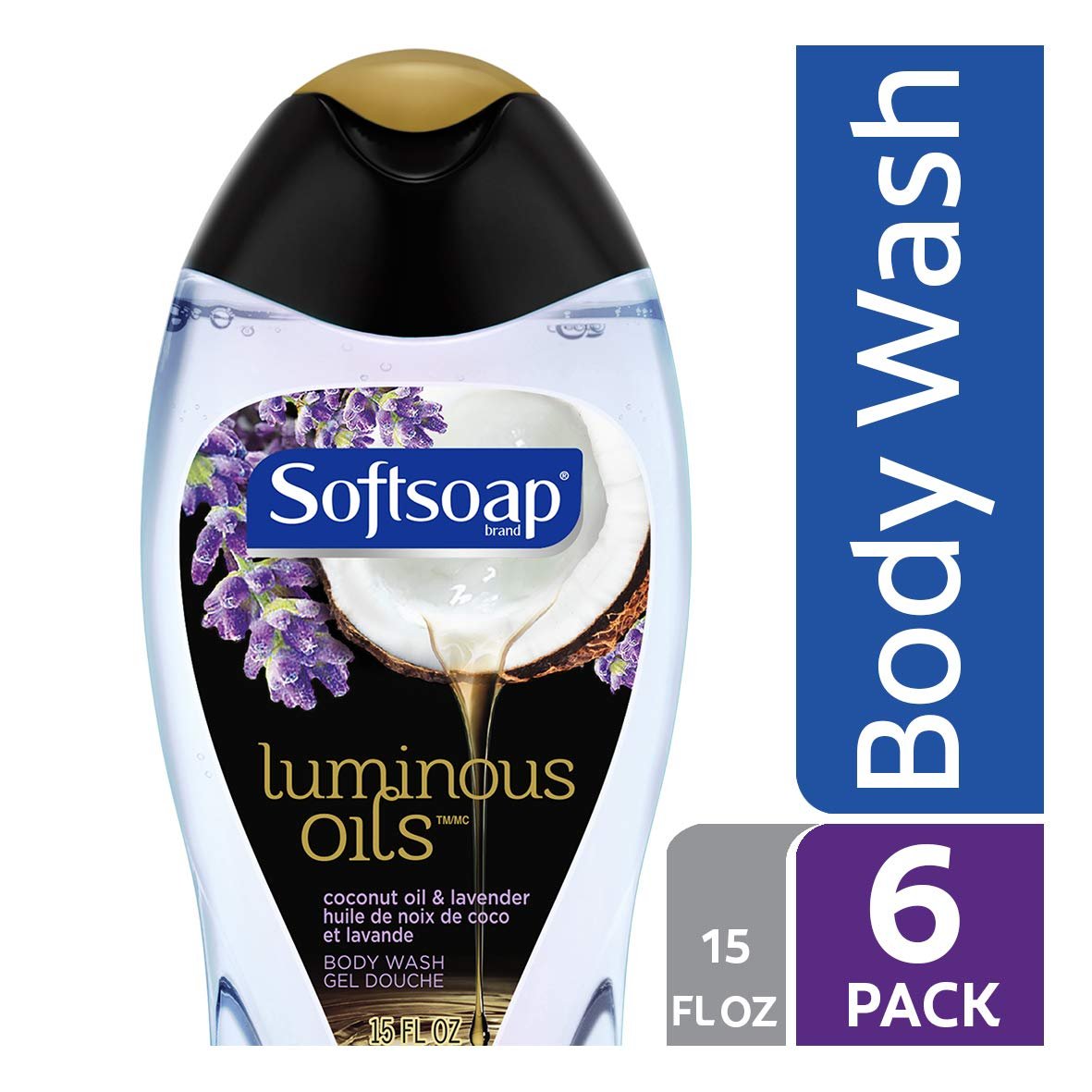 Softsoap Luminous Oils Body Wash, Coconut and Lavender 15 fluid ounce