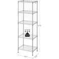thumbnail image 3 of SONGMICS 5-Tier Metal Storage Shelves, Kitchen Wire Shelving Unit, Storage Rack with Adjustable Shelves, Shelf Liners, 8 Hooks, for Garage, 30 x 40 x 121 cm, Silver, 3 of 7