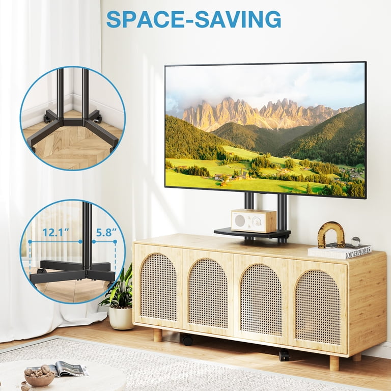 RTVR Rolling TV Cart Stand for 32-75 Inch Screens photo 2