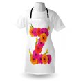 thumbnail image 4 of Flower Alphabet Apron, Colorful Floral Composition of Letter Z Spring Meadow Petals, Unisex Kitchen Bib with Adjustable Neck for Cooking Gardening, Adult Size, Marigold Hot Pink Green, by Ambesonne, 4 of 4
