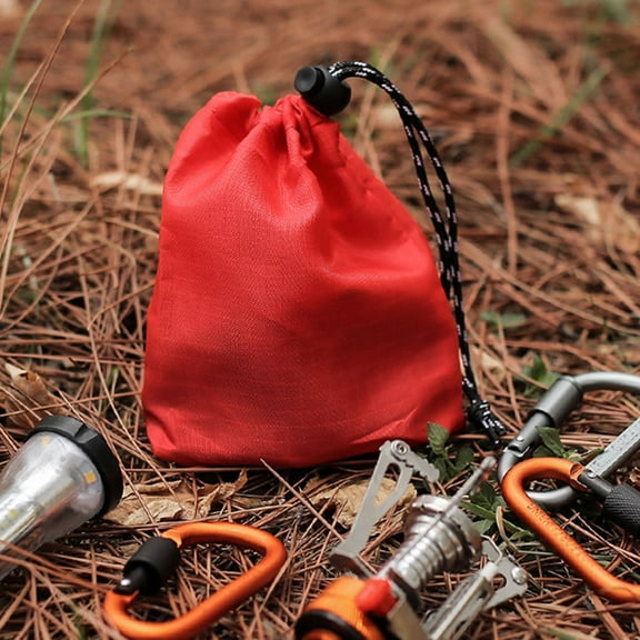 GOOHOCHY Red Drawstring Cosmetic Bags for Storage Made of Durable Polyester Ideal for Travel and Camping 4 Pieces