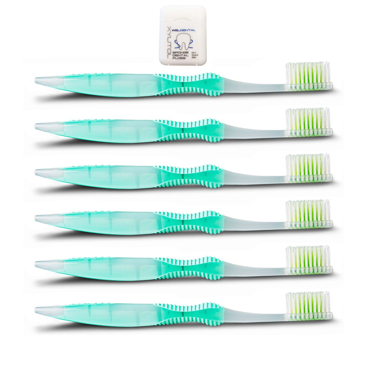 Sofresh Toothbrush Adult Soft Bristles, 6 Seafoam with Weldental