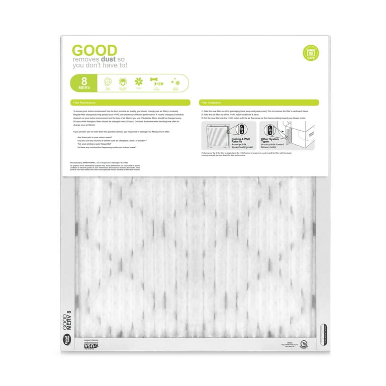 Great Value, 16x20x1, MERV 8 GOOD HVAC Air and Furnace Filter