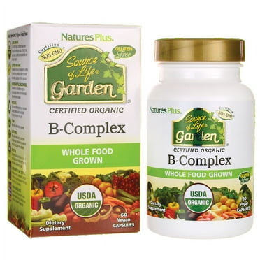 Nature's Plus Source of Life Garden Certified Organic B-Complex 60 Vegan Caps