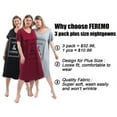 thumbnail image 6 of FEREMO Nightgown for Women Plus Size Long Sleepwear Printed Comfy Sleep Shirts 3 Pack (1X), 6 of 7