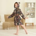 thumbnail image 4 of FORMRS Niños Bathrobe Unisex Hooded Robe Soft Plush Pajamas Sleepwear, Size 2-3T, Chocolate Cakes, 4 of 7