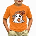 thumbnail image 2 of xaweyi Halloween Girls Graphic Tee Cute Ghost with Butterfly Short Sleeve Crew Neck Shirt,Sizes 2-3 Years, 2 of 5