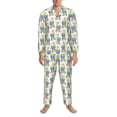 thumbnail image 3 of Naloa Rainbow Llama Men’s Pajamas Set - Long Sleeve Button Down Sleep Shirt and Pajama Bottoms Sleepwear Set-, 3 of 7