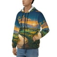 thumbnail image 3 of Goofa Sunflowers At Sunset Pattern Mens Full-zip Hoodie, Zip-up Pullover Hooded Sweatshirt, Kangaroo Pocket Hoodie Ideal for Daily Wear, Travel, and Home-Large, 3 of 5