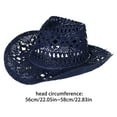 thumbnail image 3 of Riforla Fashion Lady Foldable Casual Cap Wide Sun Straw Hat for Women and Men Cowboy Hats Sky Blue, 3 of 4