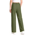 thumbnail image 5 of Girls High Waist Draped Straight Leg Trousers Casual Suit Style Pants with Pleated Front and Functional Pockets, 5 of 6