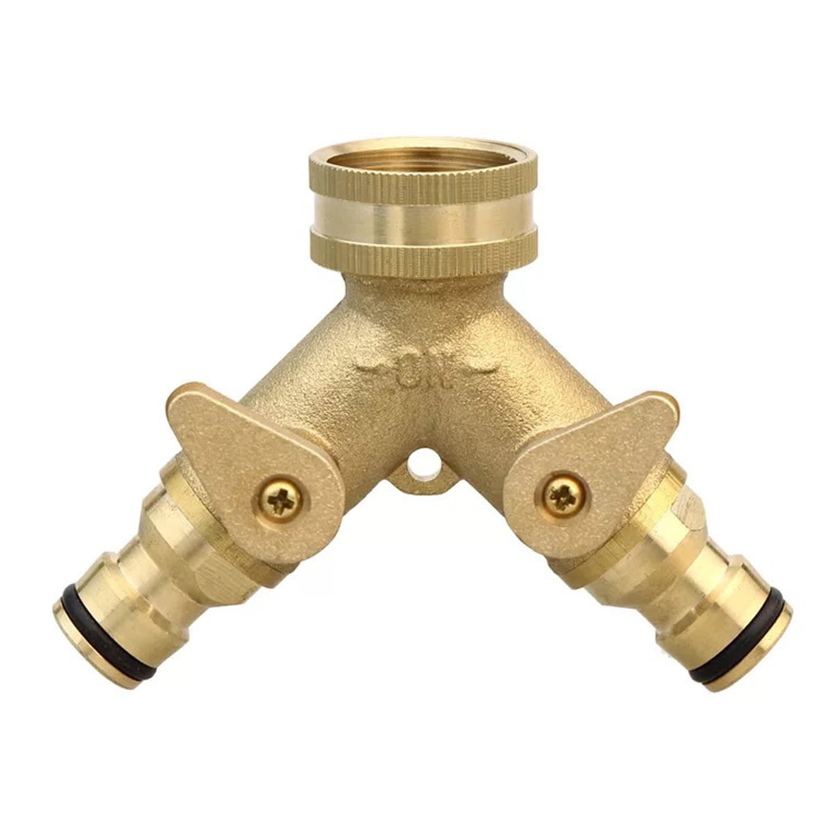 1/2" 3/4" Garden Brass Hose Tap Connector Valves Water Splitter Pipe Adapter 