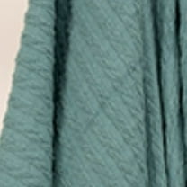 HomeRoots 518784 Teal & Blue Knitted 100 Percent Cotton Throw Blanket
