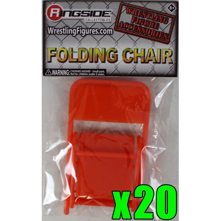 Package Deal - 20 Orange Folding Chairs Toy Wrestling Action Figure Accessories