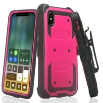 Galaxy A10e Case Belt Clip Holster Kickstand Shock Proof [Built In Screen Protector] Phone Case for Samsung Galaxy A10e/A102V/A102U Cases - Hot Pink